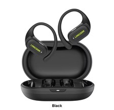Wireless Sport Earhook Earbuds Charging Case Bluetooth 5.4 Sweat-Resistant Black