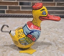 Vintage 1930s J. Chein  Co. Wind-up Tin Waddling Duck Working