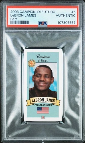 LeBRON JAMES 2003 Campioni Di Futuro #5 SKY BLUE PSA AUTHENTIC Rookie Card