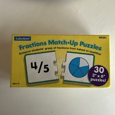 Lakeshore Learning Fractions Match-Up Puzzles in Excellent Condition