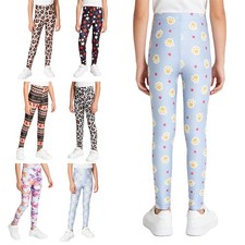 Girls Printed Skinny Pants Tight Pant School Play Active Wear Fitness Garments