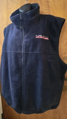 NSXCA Acura NSX Club Of America Reversible Fleece Logoed Vest Navy Blue Elkhart  video thumbnail