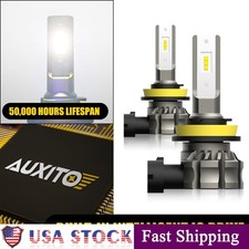 Pair LED Fog Light Bulbs H8 H11 White 6500K 6000LM Driving Lamp Bulb DRL AUXITO