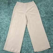Nine West Dress Pants 6 Olive High Waist Wide Leg Flowy Trousers Neutral Career