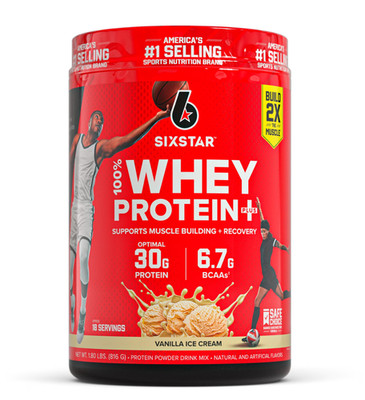 Six Star Pro Nutrition 100% Whey Protein Powder Plus, 30g Protein, Vanilla Cream