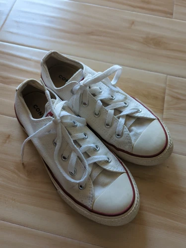 Scarpe Converse All Star Chuck Taylor bianche ottiche 3J256 bambini giovani taglia 2 ottime condizioni