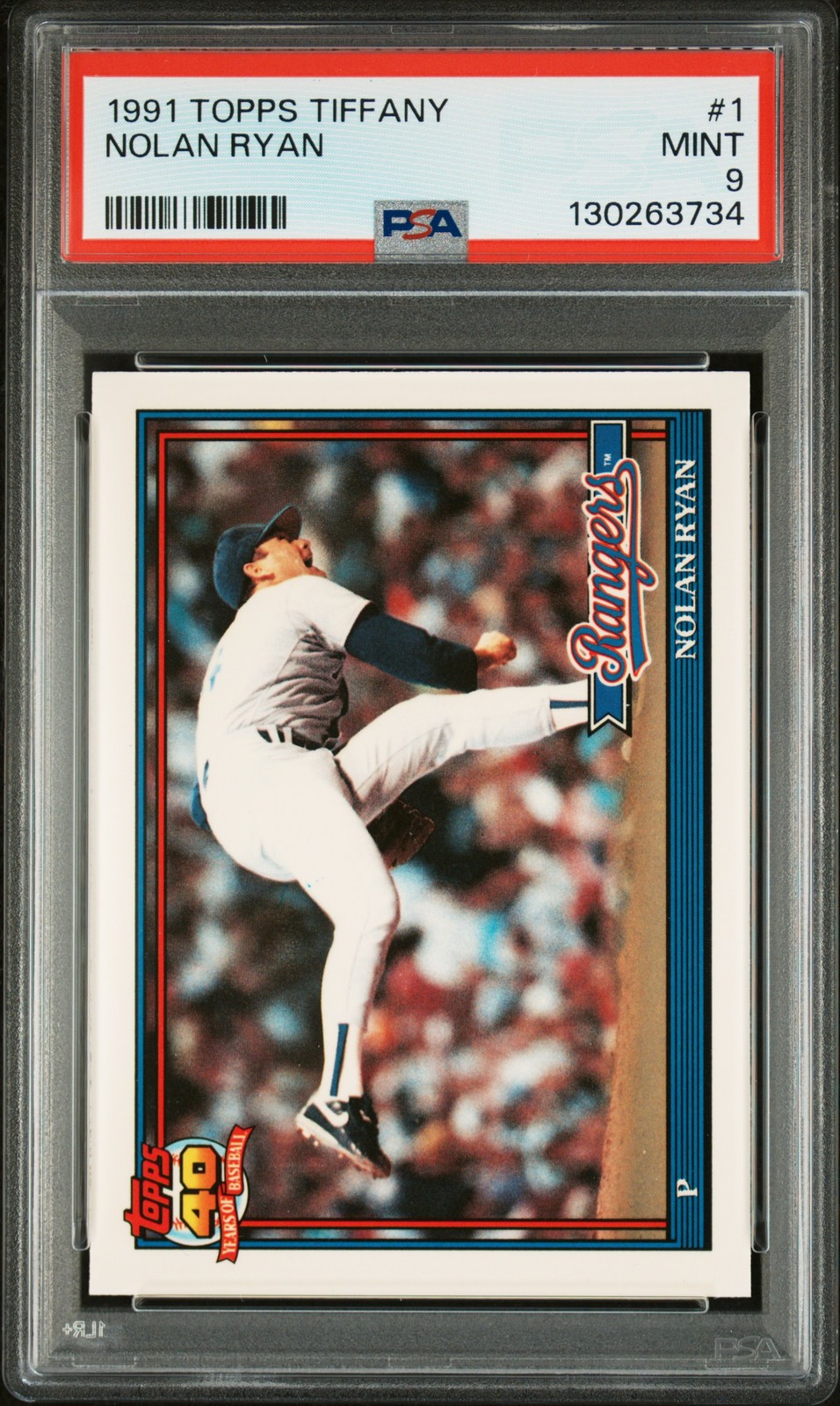 1991 TOPPS TIFFANY #1 NOLAN RYAN PSA 9