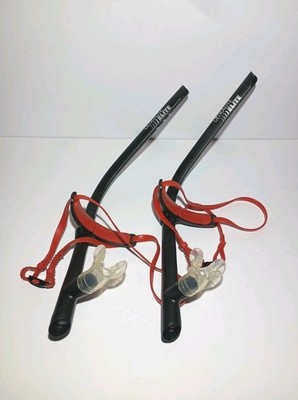 Two TYR Ultralight Elite Snorkel w/ Purge Valve, Sliding Headpiece, Black & Red