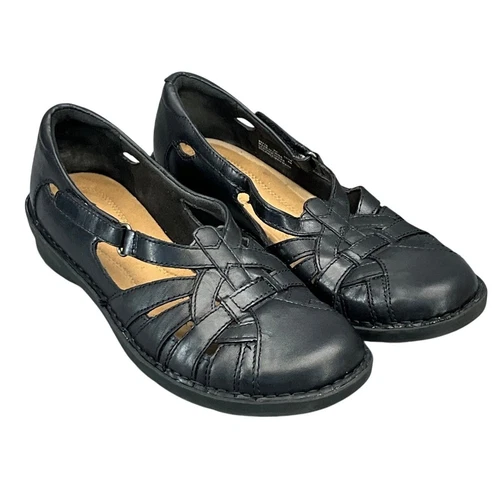 Mocassini donna Clarks Cora Dream pieghevoli comodi in pelle nera 9N