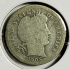 1905-S Barber Liberty Dime 10c - 90% Silver - (9-26)