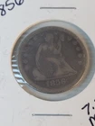 1856 SEATED LIBERTY QUARTER 90% Silver Coin 25C