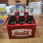 Vintage Coca-Cola Six Pack Ceramic Cookie Jar Houston Harvest Coke W/ Orig Tag