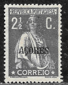HICK GIRL-  MINT PORTUGAL-AZORES STAMP   SC#163  1912  CERES ISSUE    H377