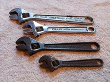 Vtg Cresent Wrenches Lot Of 4 Different Brands Crescent Tool, Fuller, 8" 6" 4"