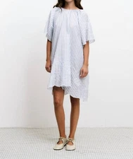 Frnch Celma Stripe Dress Light Blue