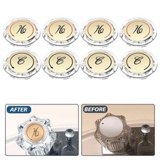 Functional Faucet Knob Indicators with Clear Hot and Cold Design 8 Pack