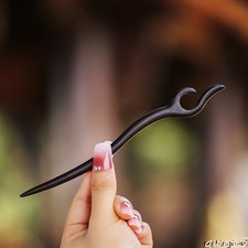 1pc Ebony Hairpin Ancient Style Hairpin Hanfu Plain Hairpin Accessories