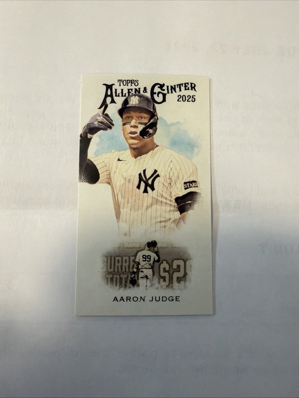 2025 Topps Allen & Ginter 1889 Insert N222-2 Aaron Judge Image Variation Mini SP