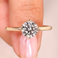 1CT Lab Grown Diamond Wedding Anniversary Ring,Dainty 10k Gold Promise Ring