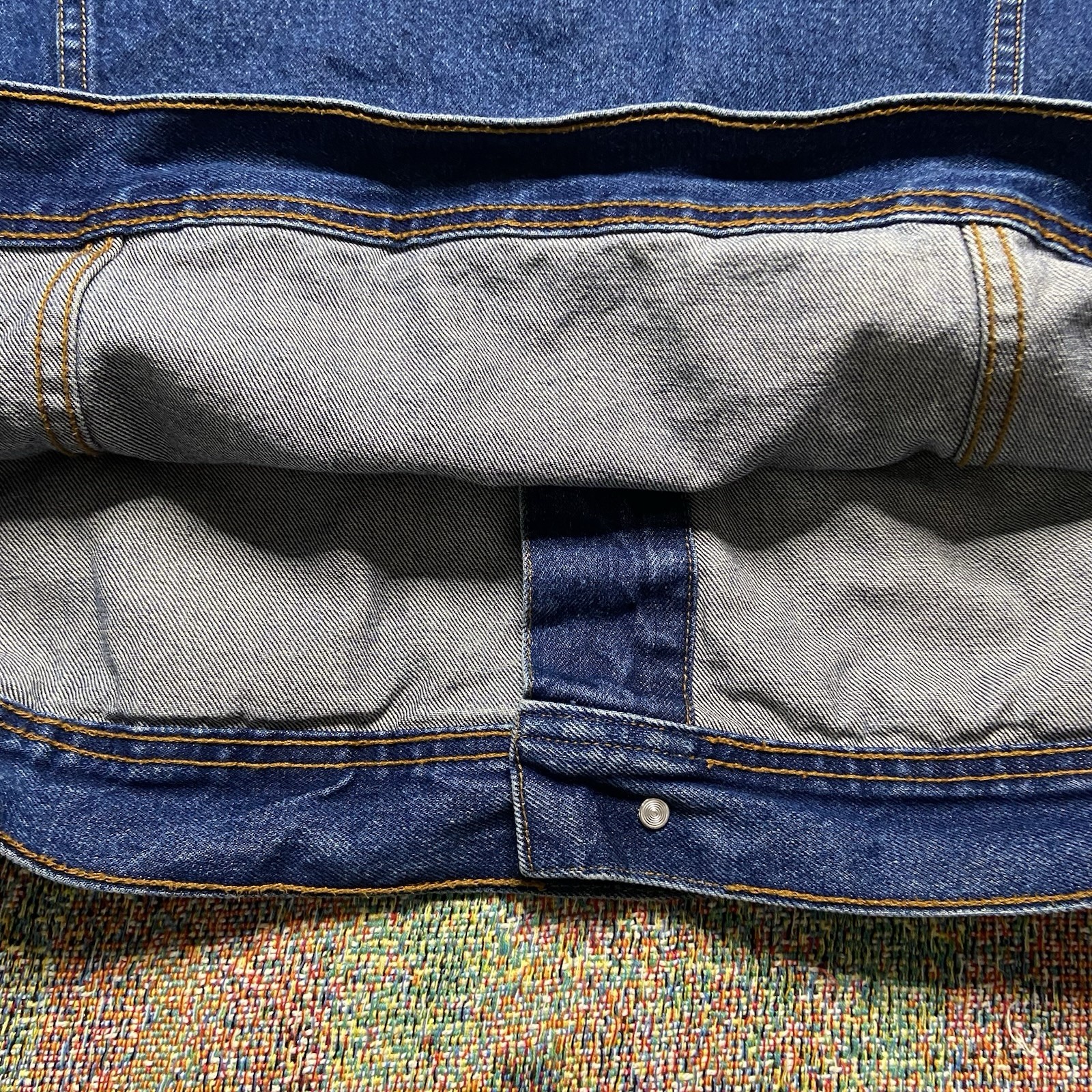 Vintage USA Wrangler Trucker Jean Jacket XL Blue Denim Long Sleeve 90s Button