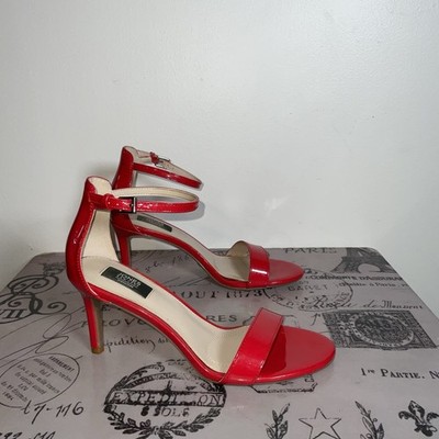 Jones New York Red Patent Leather Ankle Strap Heels Women s Size 8 Stiletto