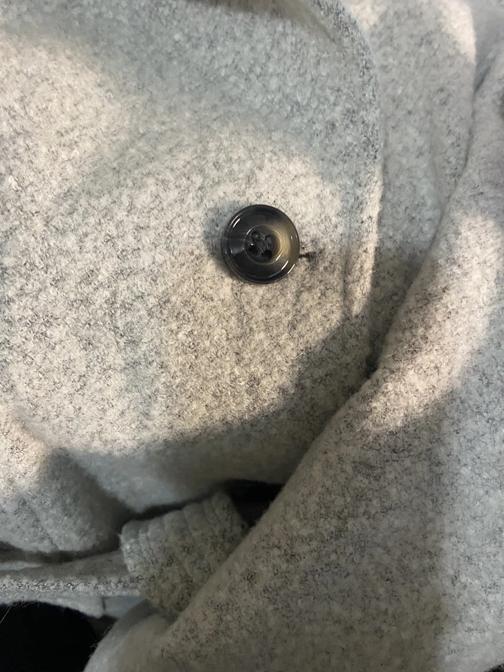 London туман длинная шерстяная смесь Тренч женщин Sz M серый подпоясанный город дизайнер - Изображение 4 из 4