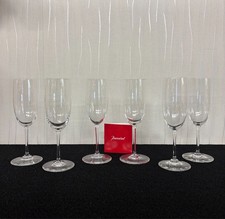 6 Champagne Flutes Perfection Model Crystal Baccarat Lot Price Ref1