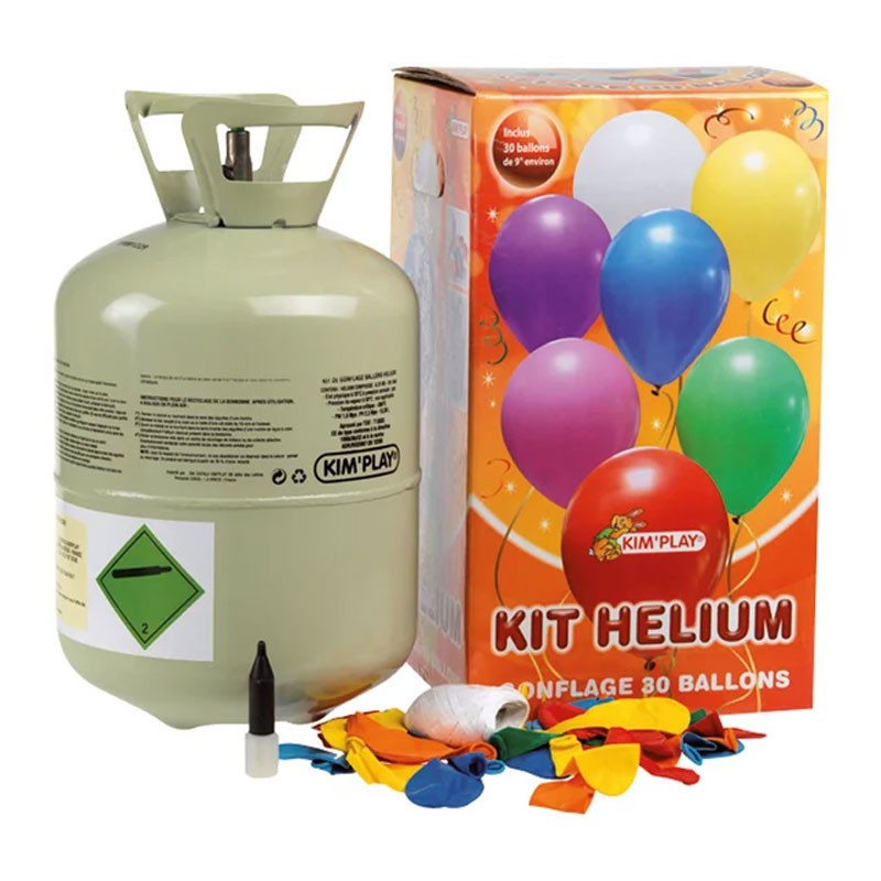 Bonbonne d helium jetable 30 ballons kit decoration fete evenement et anniversaire