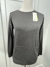 All In Motion Woman’s Super Soft Pullover Sweatshirt Gray Sz 14 Thumbholes Modal