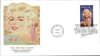MARILYN MONROE Briefmarke auf FDC USA Stamp Cancel Stempel Universal Studios - Bild 1 von 2