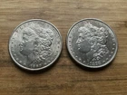 US Morgan Silver Dollars 2 coins circulated details Pre 1904 Lot S8
