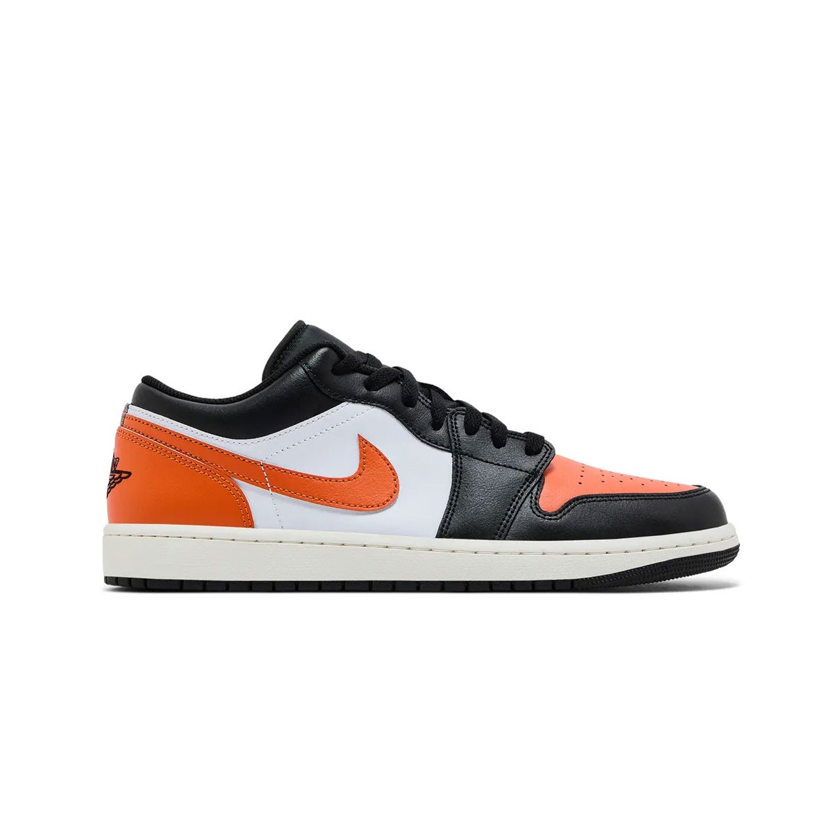 AIr Jordan 1 Low Shattered Men&apos;s 553558-081 Black&sol;Starfish&sol;White&sol;Sail SZ 7-13