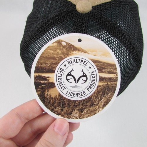 NWT Realtree Solid Brown Black Mesh Ball Cap Size L/XL Stretch Fit Hat Hunter - Picture 9 of 10