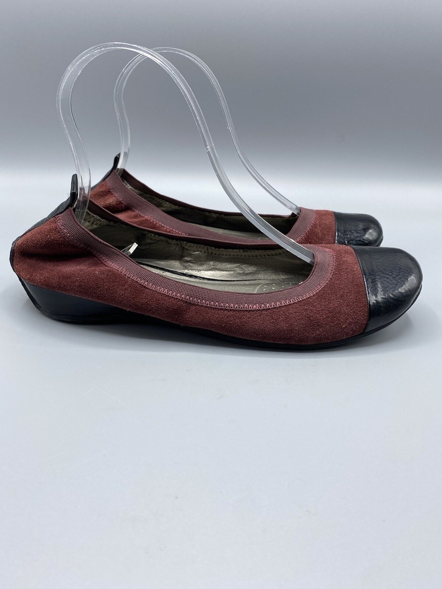 Reaction Kenneth Cole Womens Ballet Flat Shoes Burgundy Black Size 8M