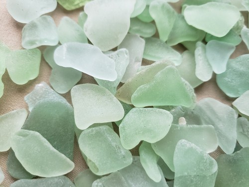 BEACH SEA GLASS SURF TUMBLED SEA FOAM GREEN HALF POUND MOSAIC CRAFT DAMAGE S01 - Picture 10 of 11