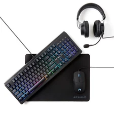 Atrix PC Gaming Bundle, Gaming Mouse, RGB Keyboard, Streamer Headset, Mouse Pad