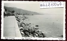 Menton. Alpes-Maritimes . la plage . old photo. september 1946