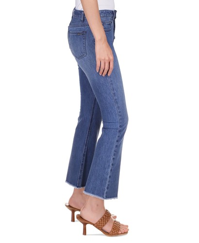 MICHAEL Michael Kors Women’s Petite Blue Flared Frayed-Hem Cropped Jeans - 4 ... - Bild 4 von 4