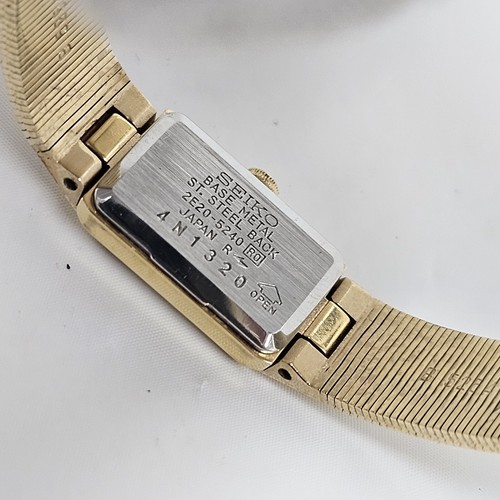 SEIKO QUARTZ Gold Tone 2E20-5240 JAPAN WOMEN'S Wrist Watch New Battery VINTAGE - Picture 6 of 6
