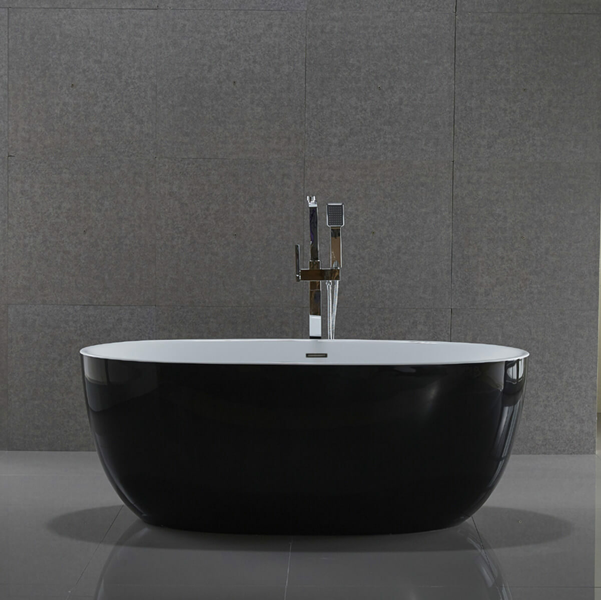 Naples Designer Black Freestanding Bath 1700mm x 800 Modern Baths Tub