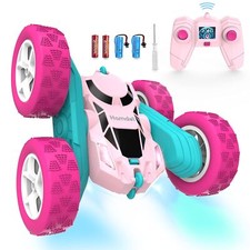 Remote Control Car for Girls Pink RC Car Double Sided 360 Flip Stunt Car with...
