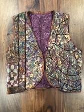 Sylvia Richardson Hippie Boho Style Multicolored Embroidered Quilted Vest Size S
