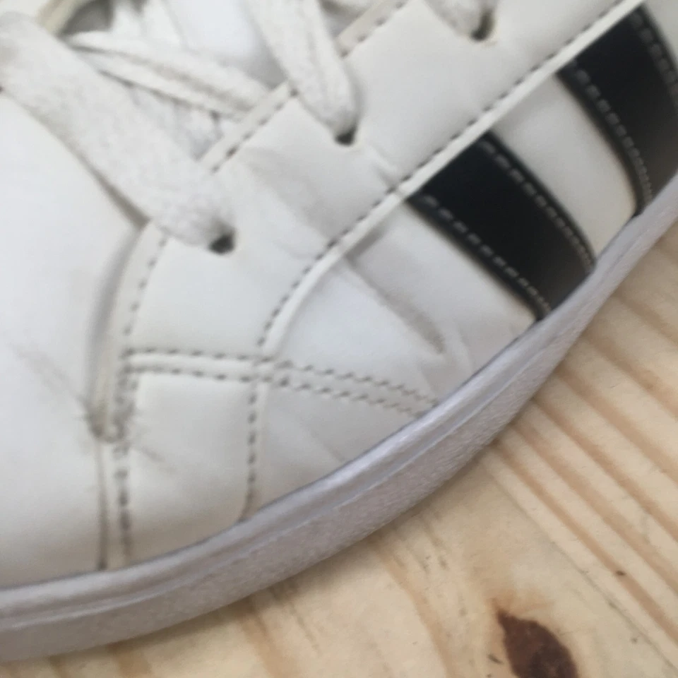 Adidas Zapatos Mujer 7 VS Advantage Tenis Blanco Negro Rayas Informales Con Cordones Foto 3 de 4