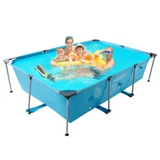 Family Outdoor Fun: Naipo 10 ft Rectangular Frame Above Ground Swimming Pool