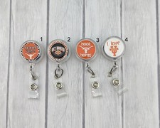 Longhorns Badge Reel Nurse Retractable ID Holder Fun Badge Reel Football Gift