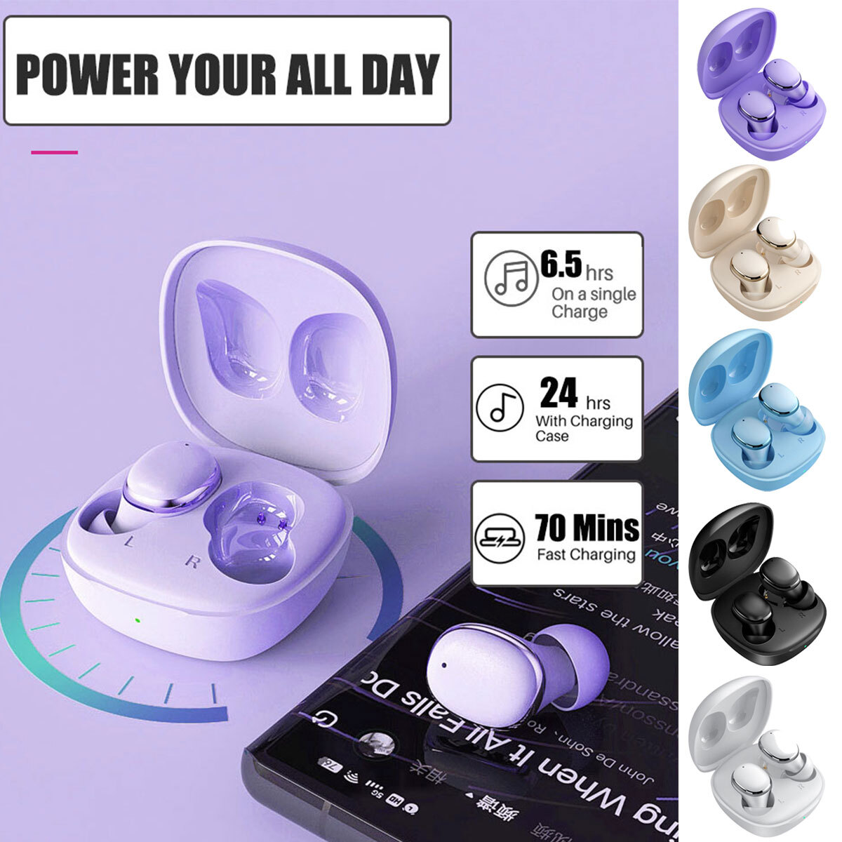 For Samsung Galaxy S24+/Ultra S24 Bluetooth 5.3 Earphone Wireless Earbud Headset