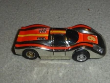 VINTAGE TYCO CURVE HUGGERS #9 PORSCHE 908 SLOT CAR CHROME ORANGE SILVER RARE