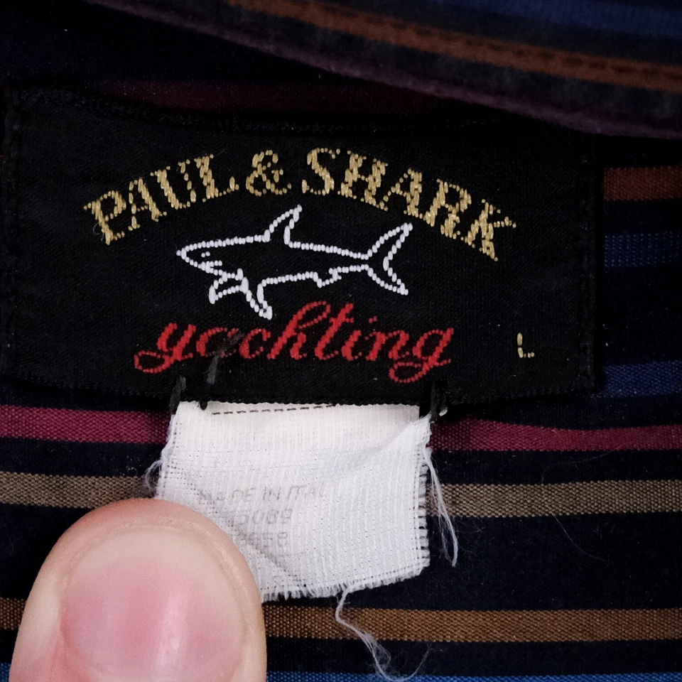 Paul & Shark Yachting Men's Large Dress Shirt Striped Multicolor Unique - Image 3 of 4