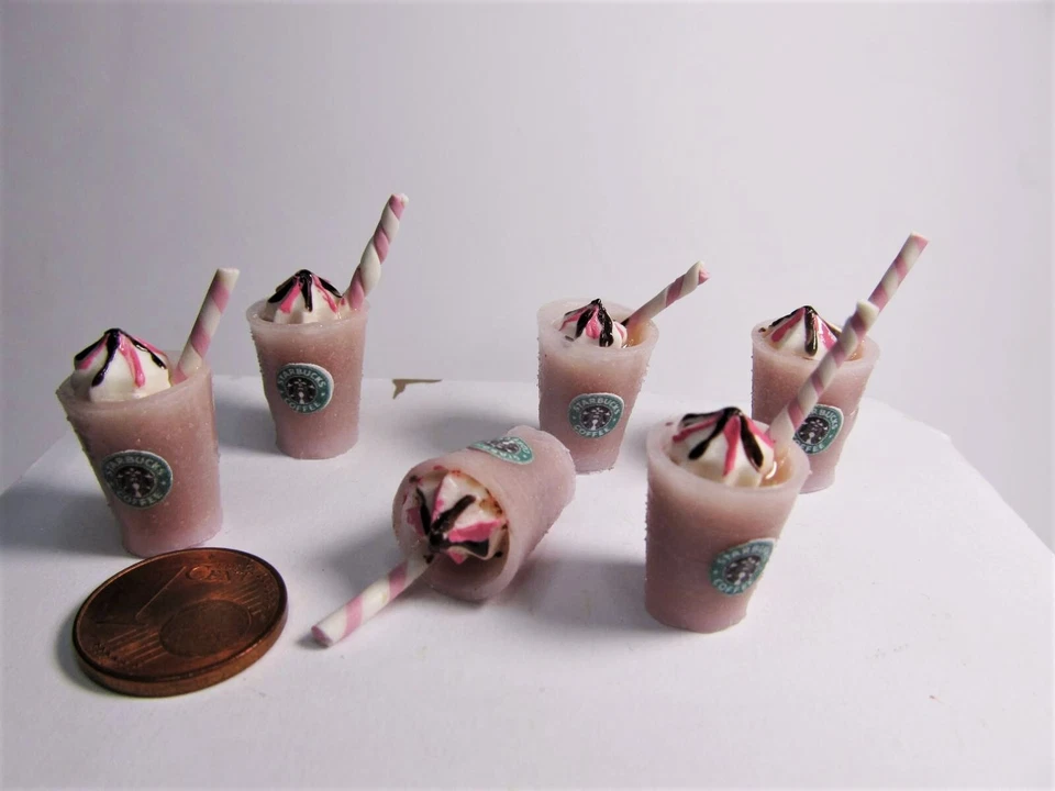 SMILETIGGERS MINIATUREN *~ * Glas mit Kaffee Mischgetränk 1 *~*