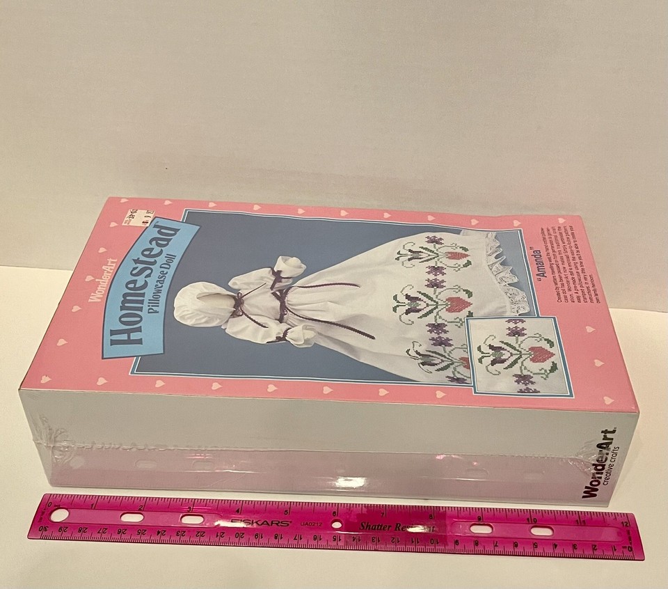 NIP 1990 WonderArt Homestead Pillowcase Doll Craft Sewing Kit Sealed AMANDA 9700 eBay